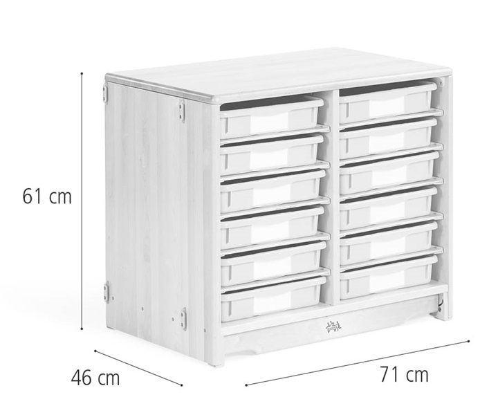 Tray unit, 71 x 61 cm w/shallow trays dimensions