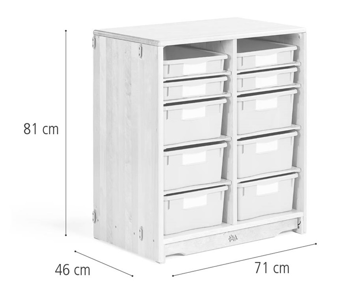 Tray unit, 71 x 81 cm w/trays dimensions