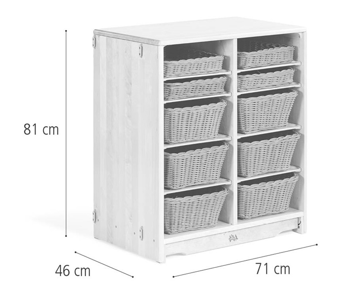 Tray unit, 71 x 81 cm w/trays dimensions