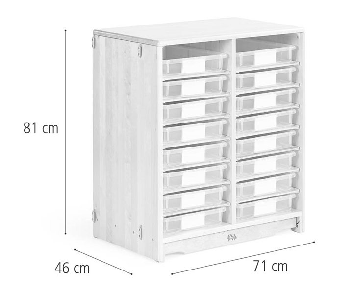 Tray unit, 71 x 81 cm w/shallow trays dimensions