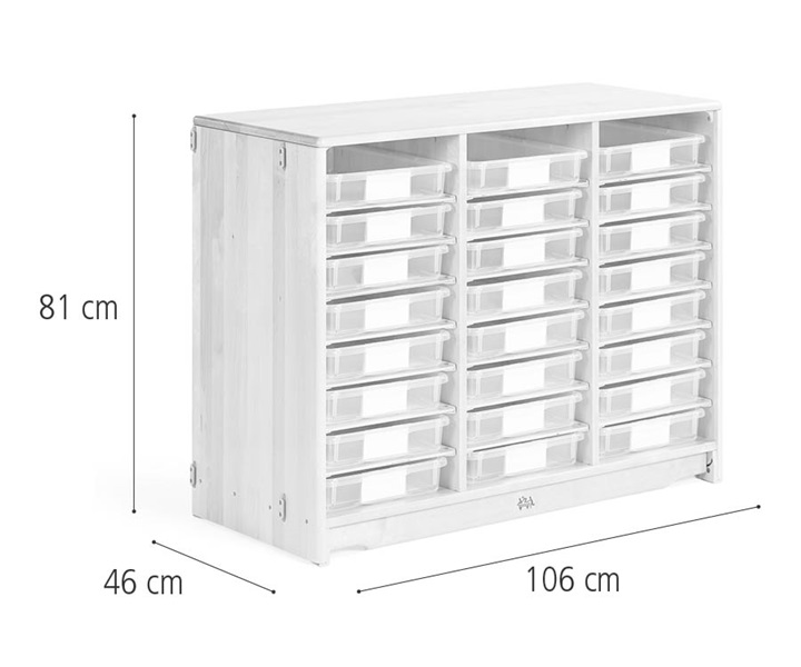 Tray unit, 106 x 81 cm w/Shallow trays dimensions