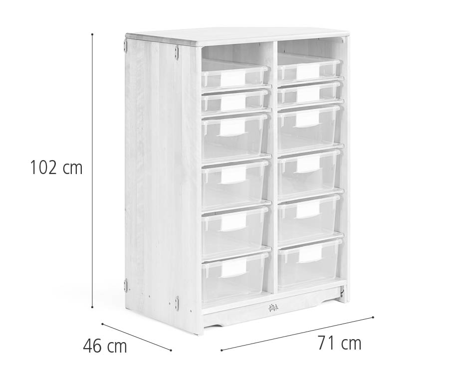 Tray unit, 71 x 102 cm w/trays dimensions