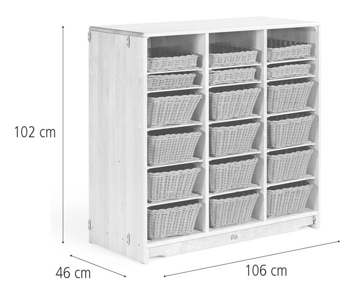 Tray unit, 106 x 102 cm w/Trays dimensions