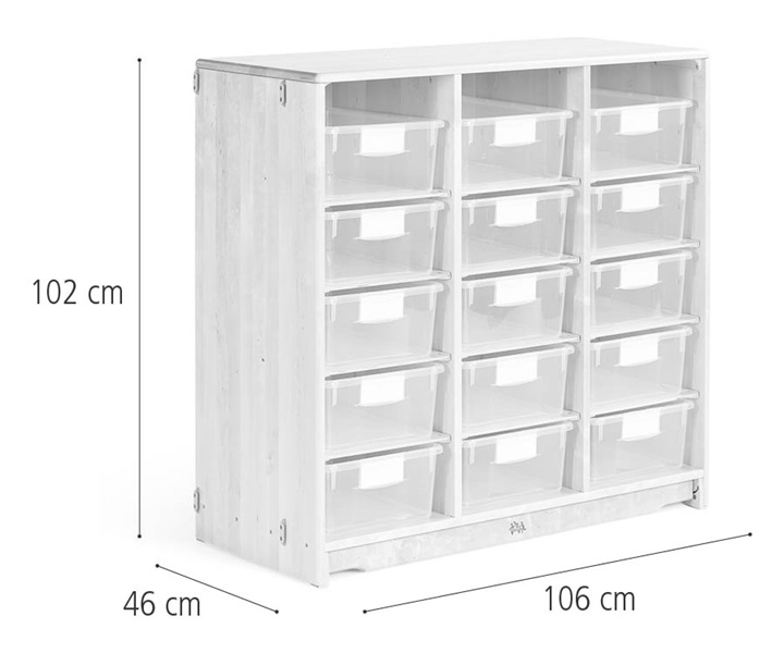 Tray unit, 106 x 102 cm w/Deep trays dimensions