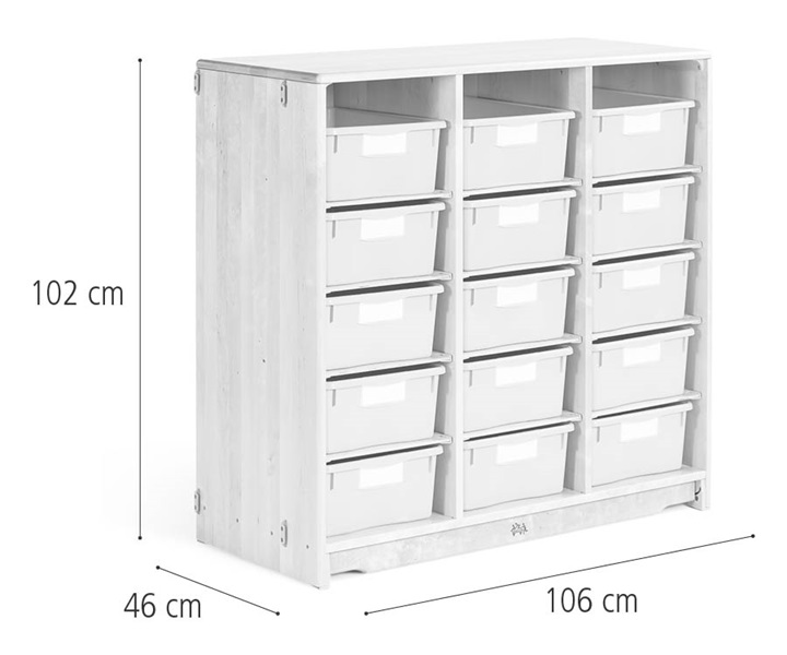 Tray unit, 106 x 102 cm w/Deep trays dimensions