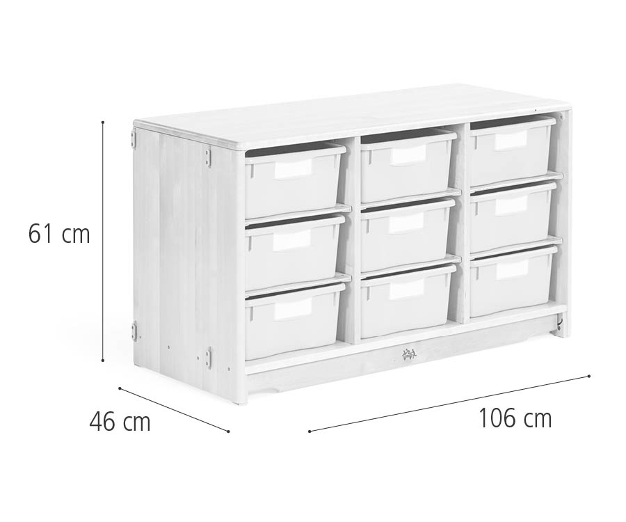 Tray unit, 106 x 61 cm w/Deep trays dimensions