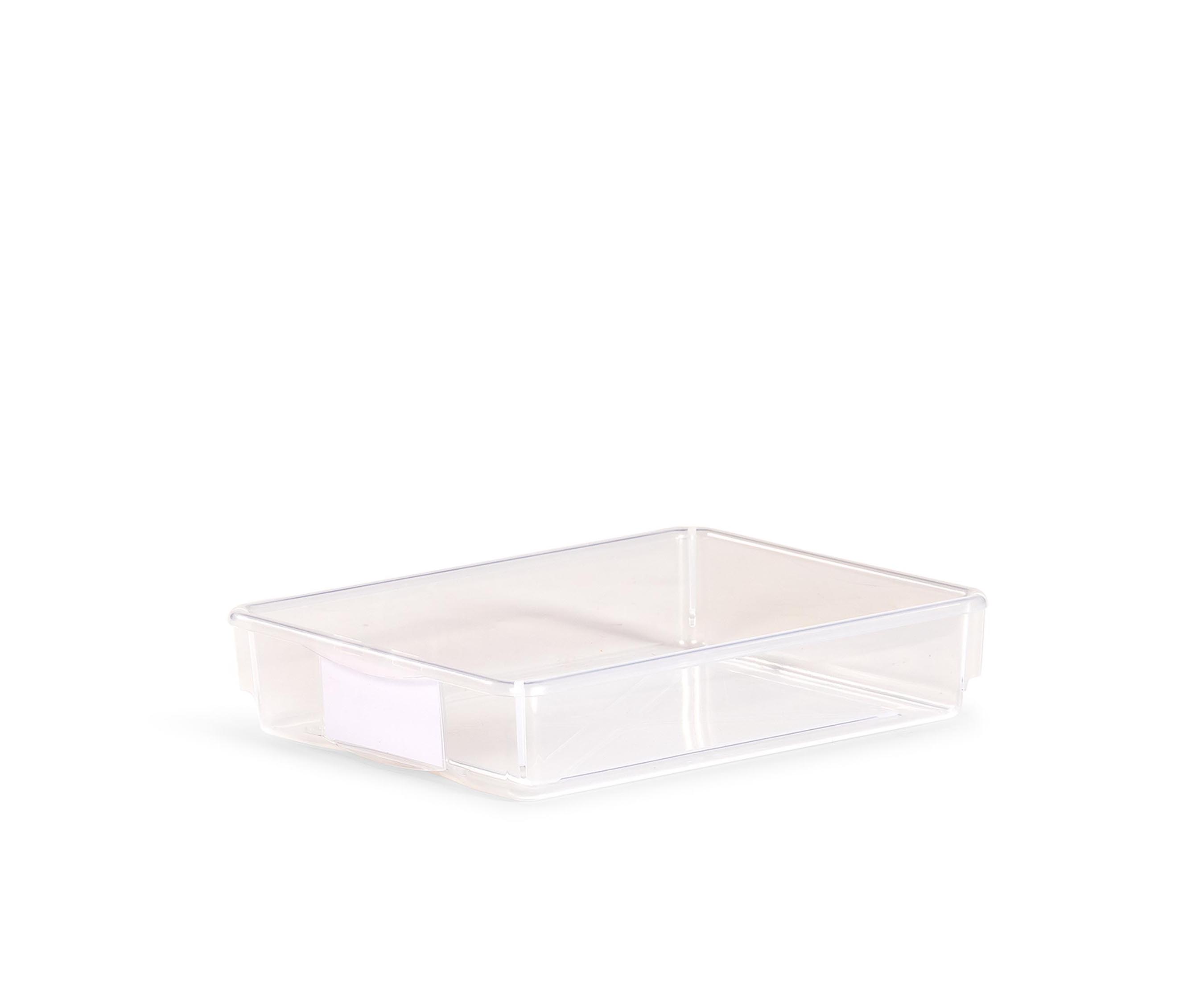 A clear shallow tote