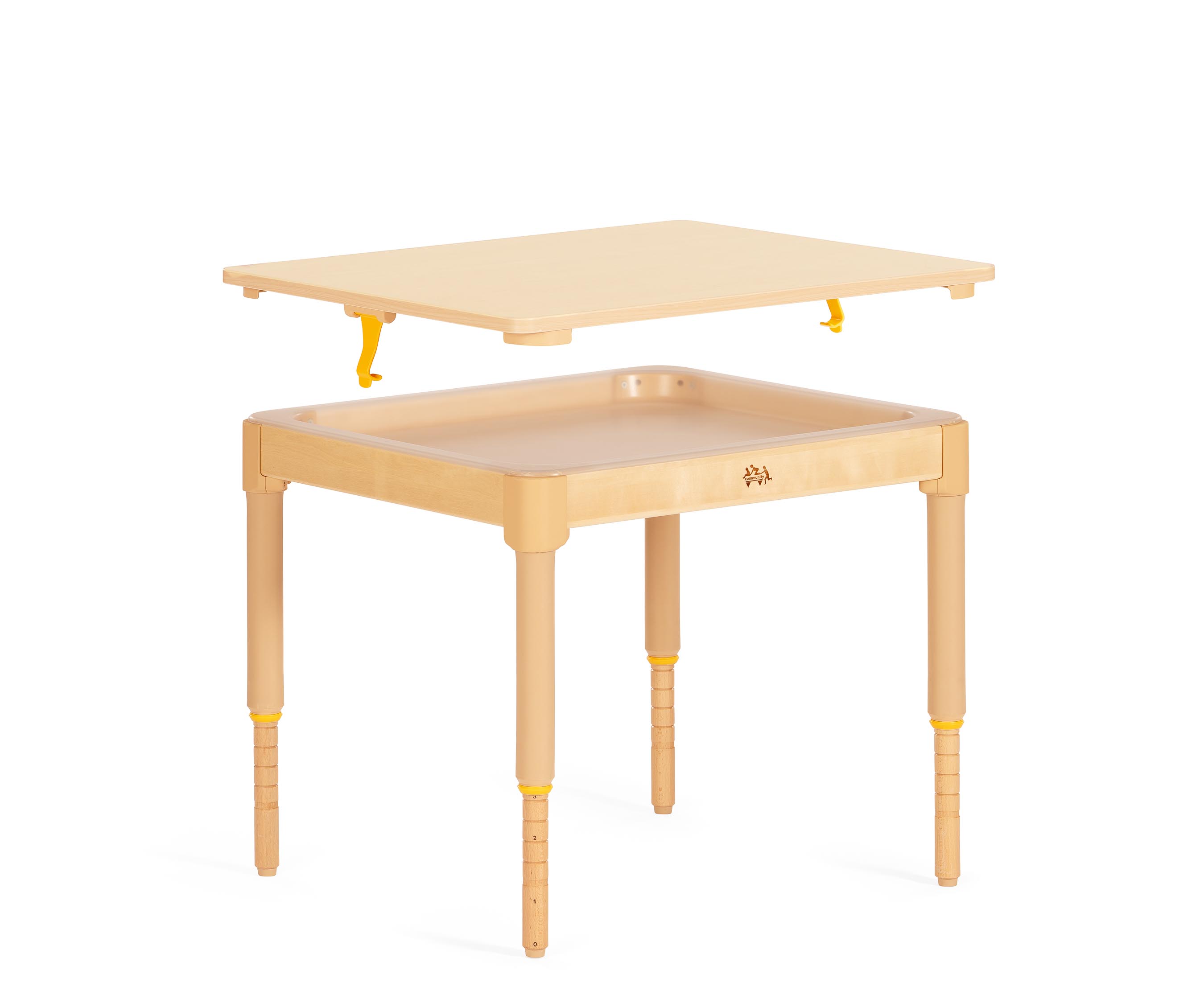 D414 Activity tray-table with medium adjustable legs