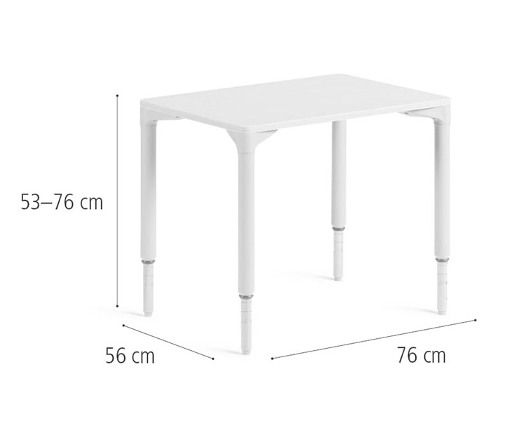 D214 56 x 76 cm Table, High dimensions