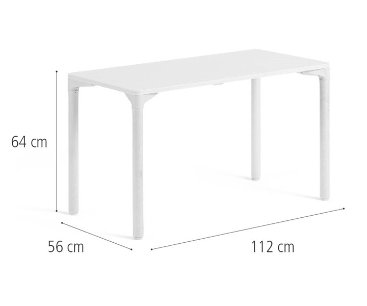 56 x 112 cm Table, solid legs dimensions