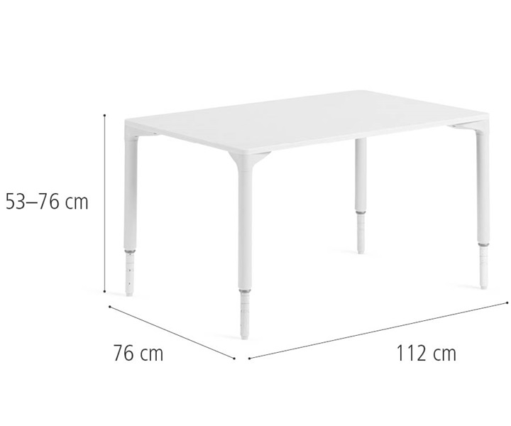 D254 76 x 112 cm Table, High dimensions