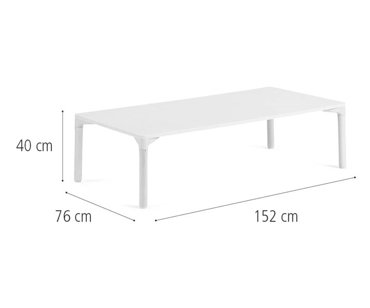 76 x 152 cm Table, solid legs dimensions