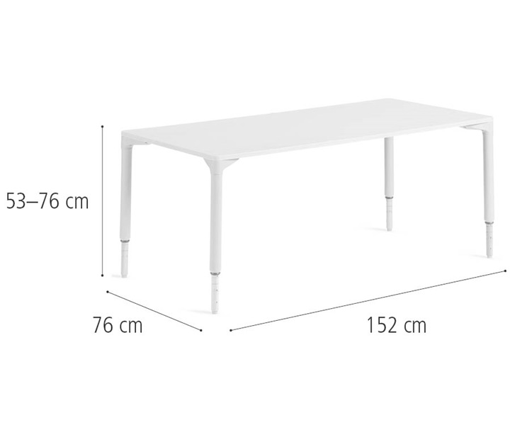 D264 76 x 152 cm Table, High dimensions