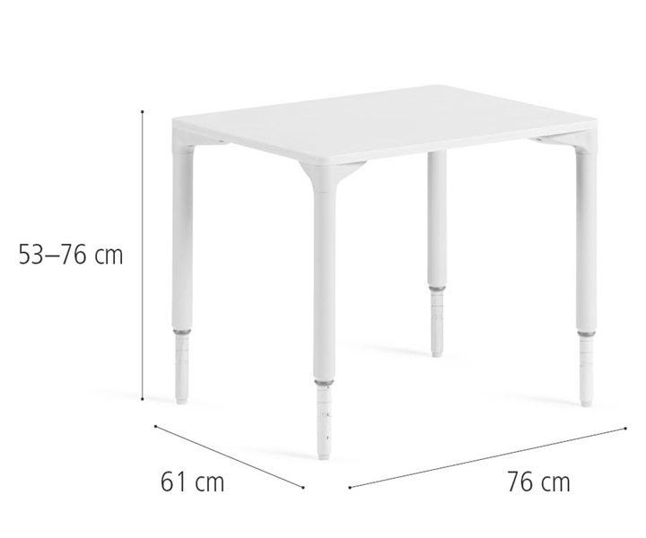 D274 76 x 61 cm Table, High dimensions