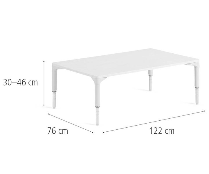 D282 76 x 122 cm Table, Low dimensions