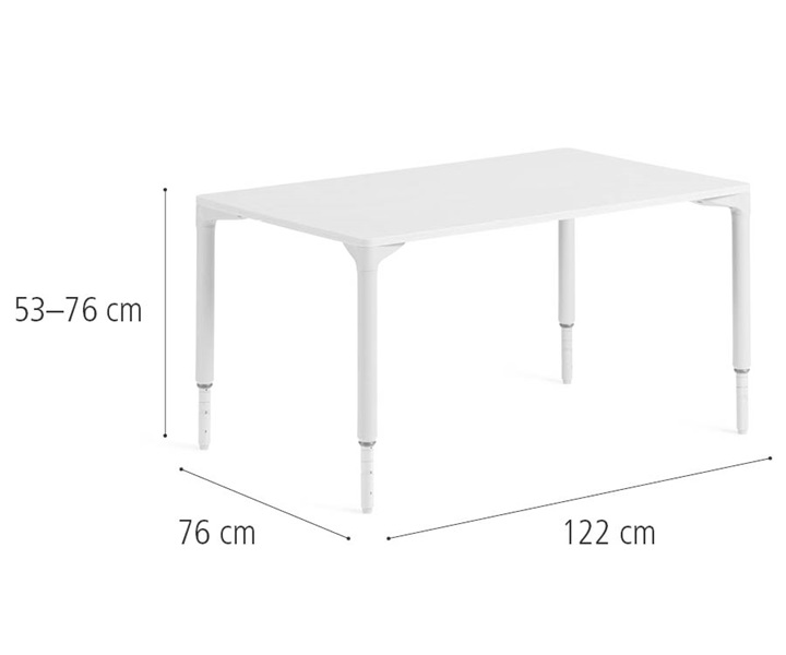 D284 76 x 122 cm Table, High dimensions