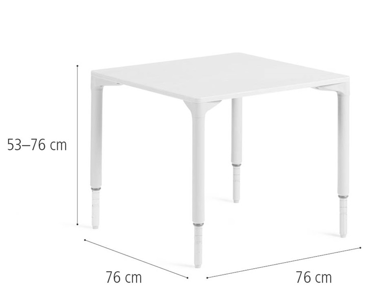 D294 76 x 76 cm Table, High dimensions