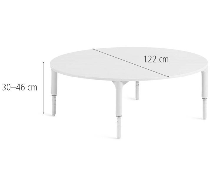 D302 122 cm Round table, low dimensions