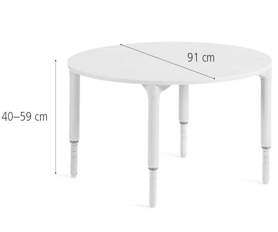 D313 91 cm Round table, medium dimensions