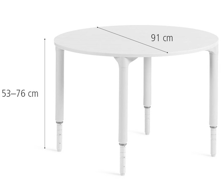 D314 91 cm Round table, high dimensions