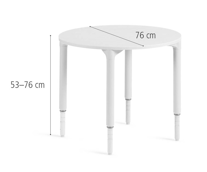 D324 76 cm Round table, high dimensions