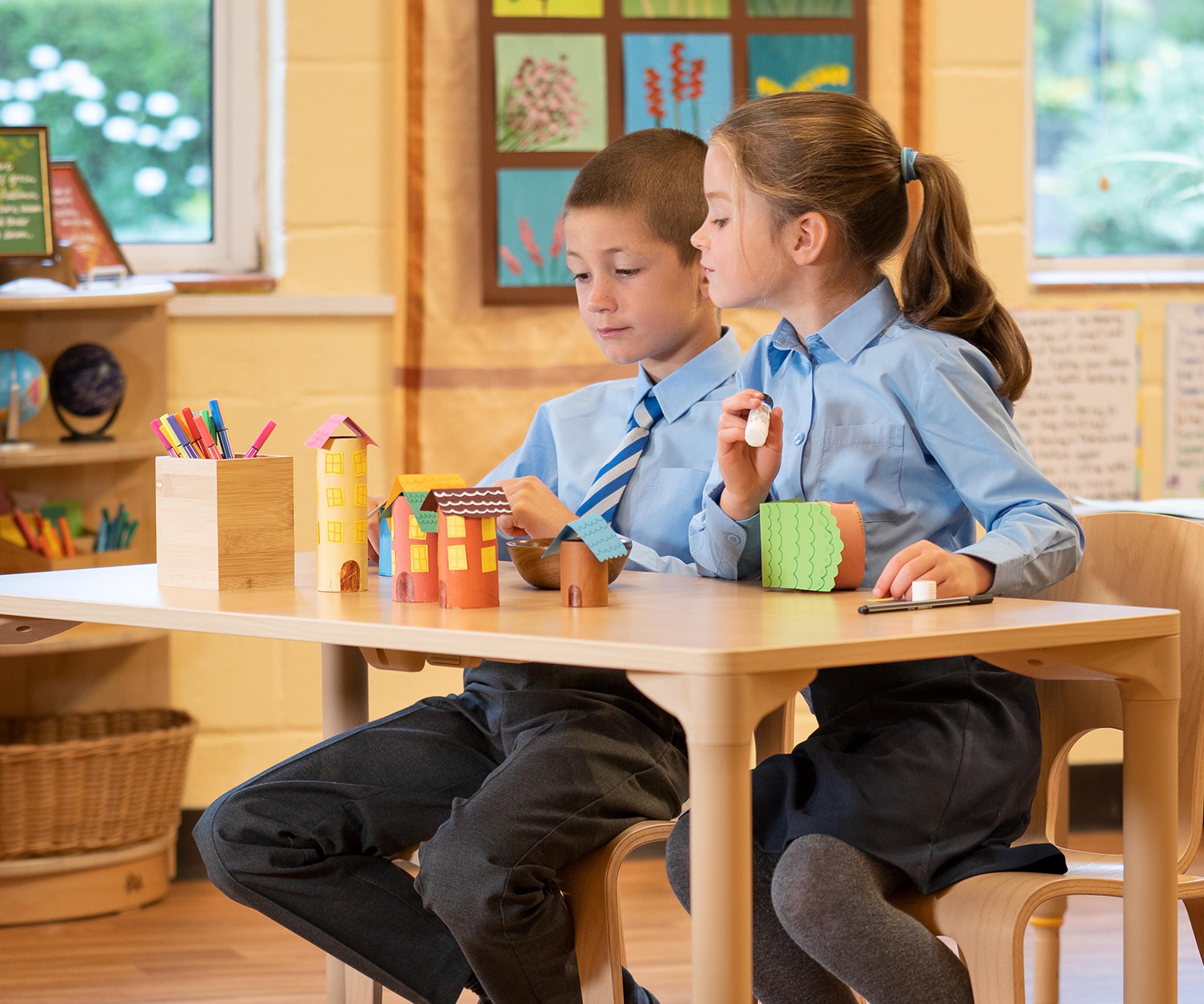 Epping adjustable height kids 3 piece rectangular table and chair set clearance