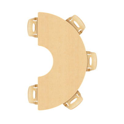 163 cm horseshoe table