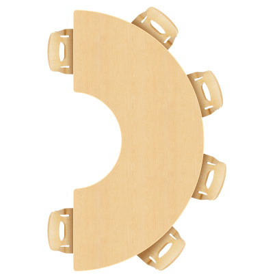 193 cm horseshoe table