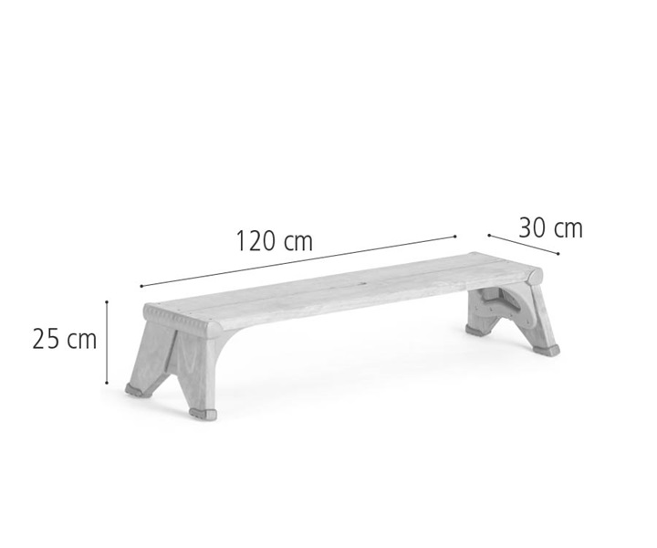 W373 25 cm Outlast bench dimensions