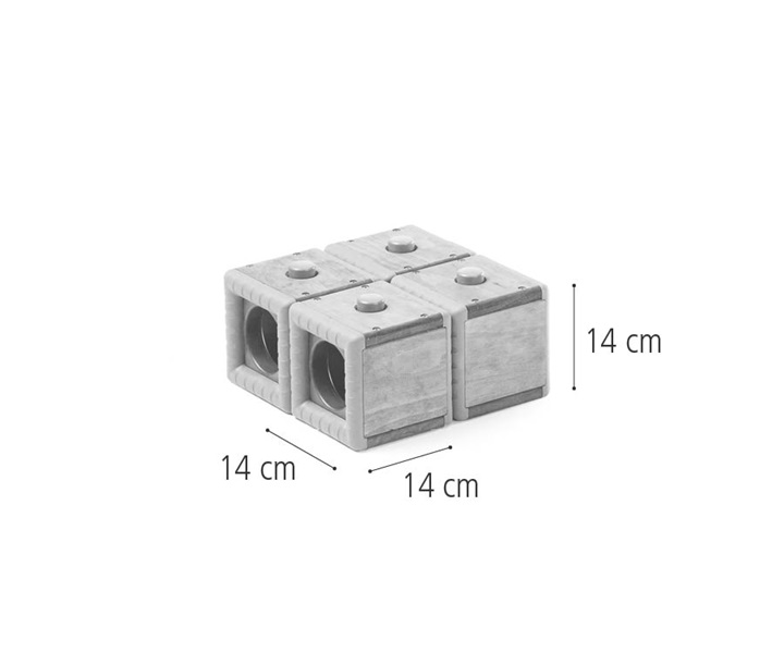 W311 Four 14 cm Outlast blocks dimensions