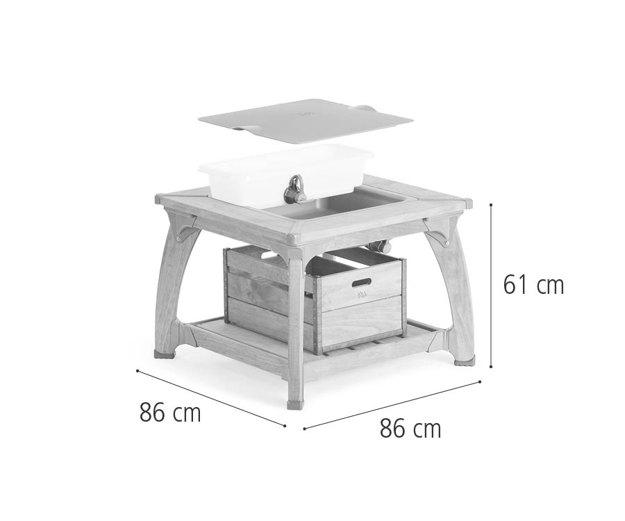 W425 Outlast single water table set 61 cm dimensions