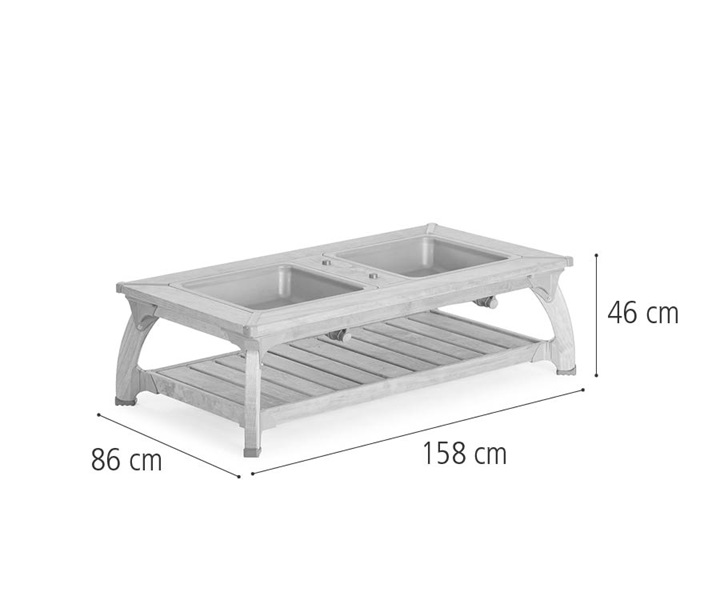 W432 Outlast double water table 46 cm dimensions