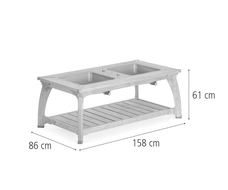 W433 Outlast double water table 61 cm dimensions
