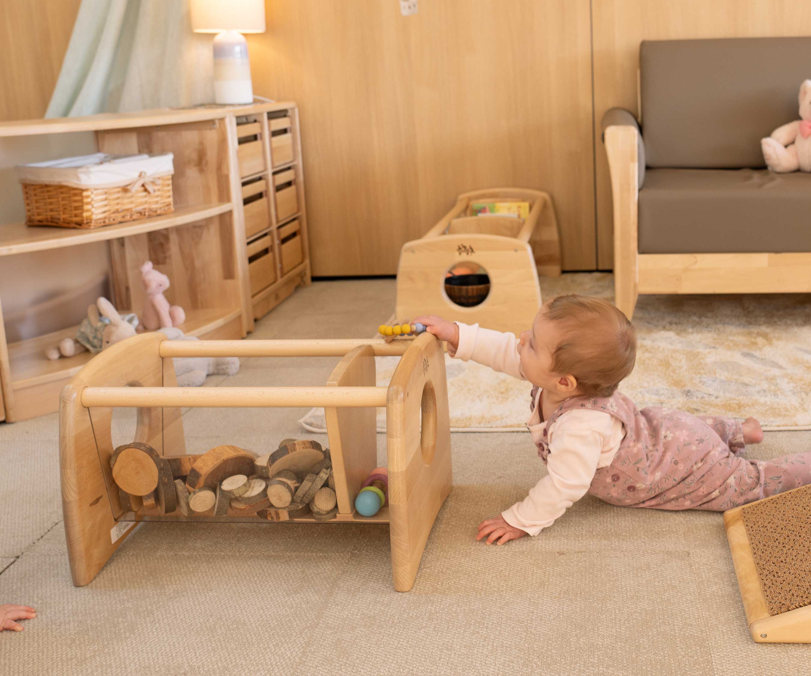 Wooden baby play discount box