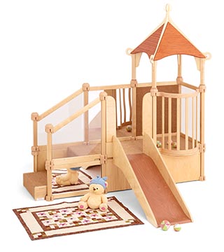 Wooden toddler gyms Early years gym with slides tunnels