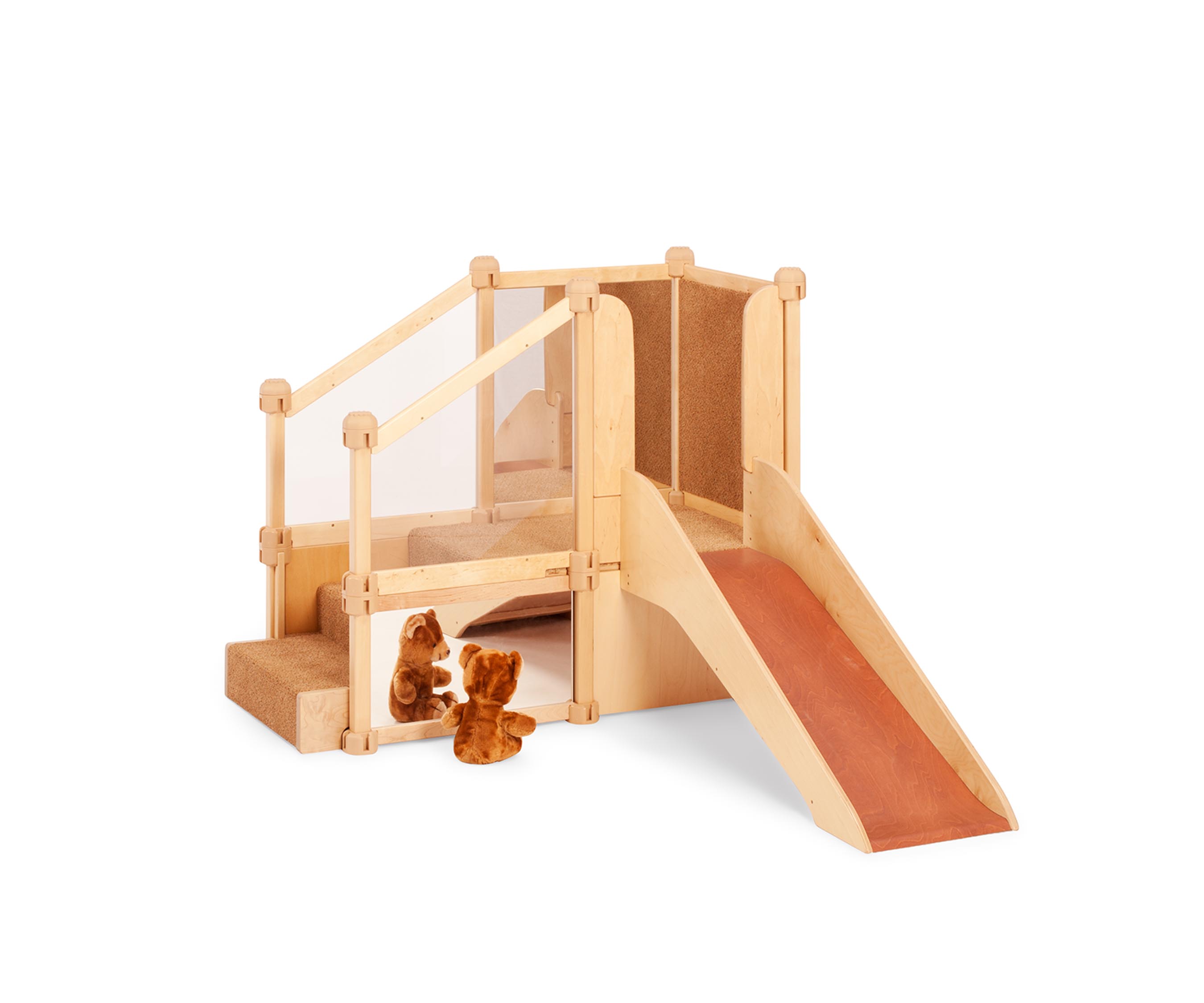 Play gym with slide clearance