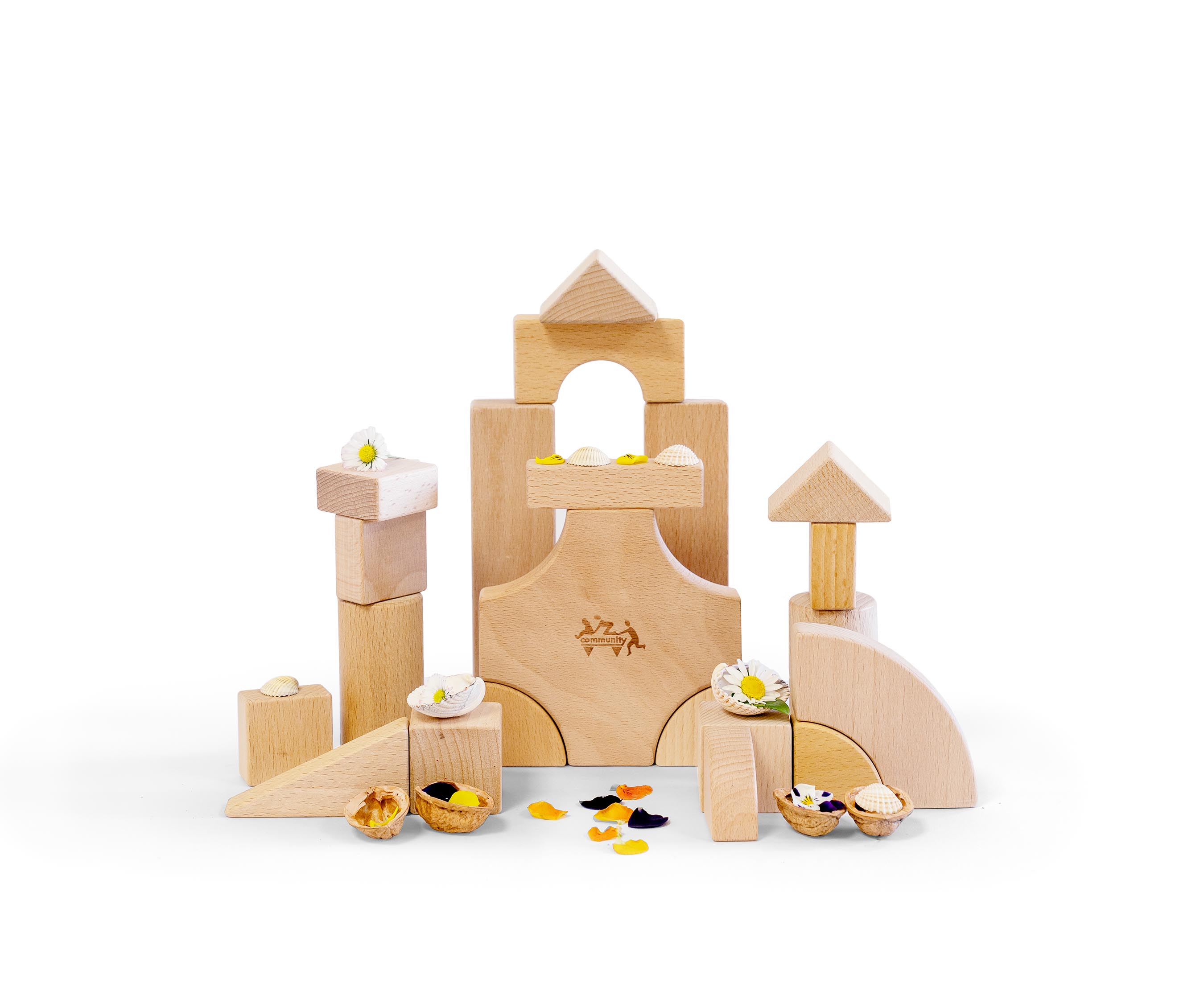 Mini unit blocks stack in an arch