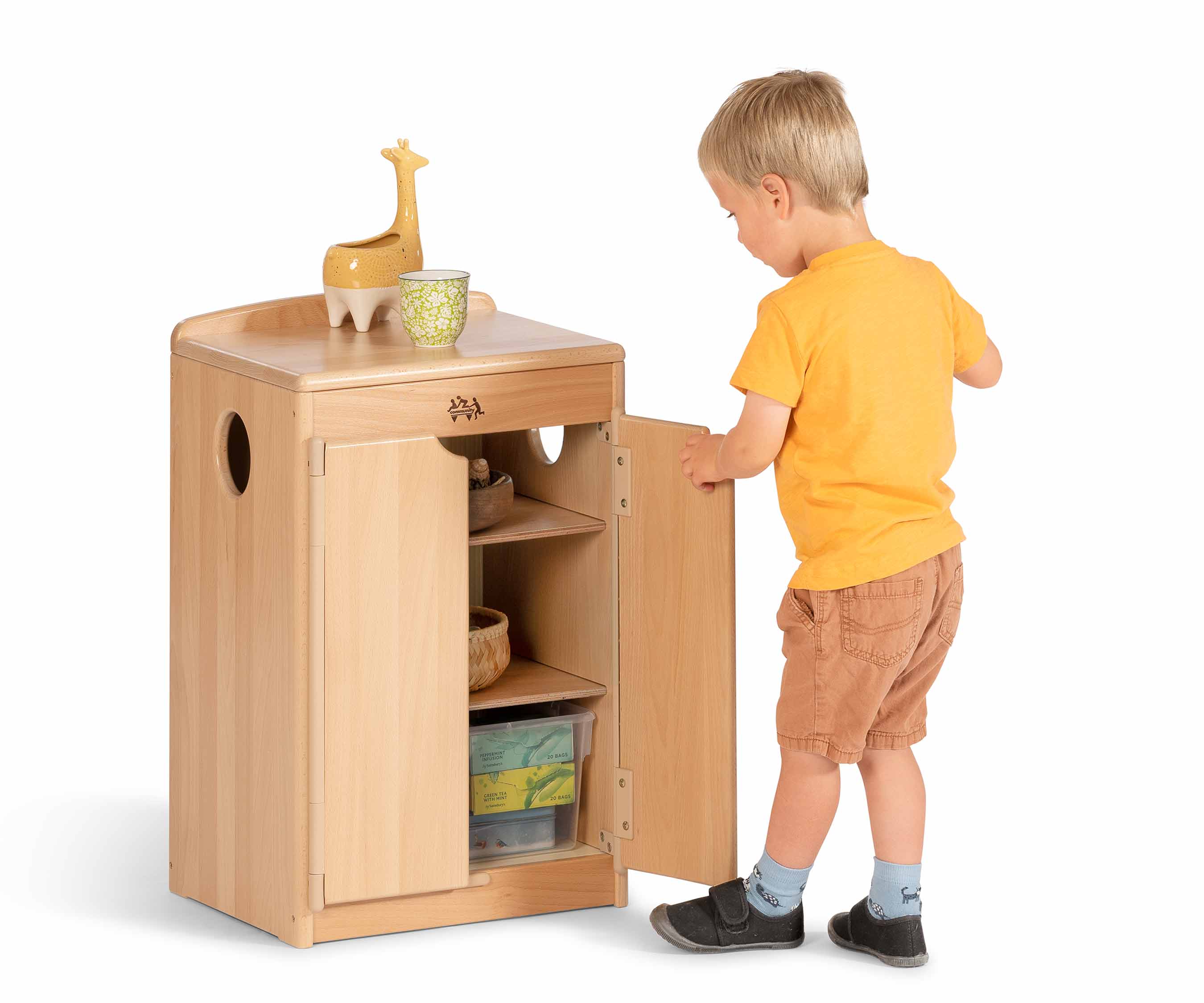 Child playing with Fridge