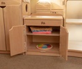 Low cabinet in nursery setting