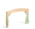 Arch with curtains tied