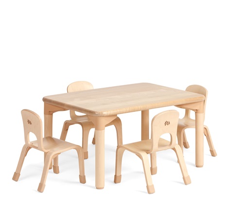 Rectangular play table with chairs