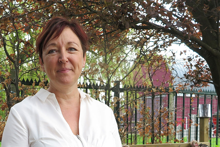 Two children doing woodwork