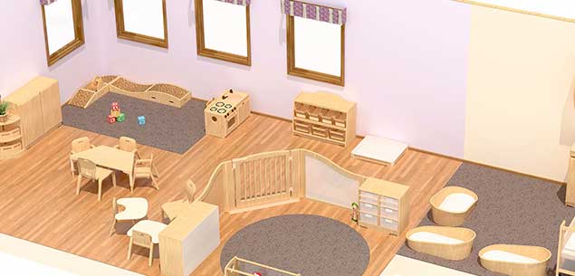 Sample room layout baby room for 8 children