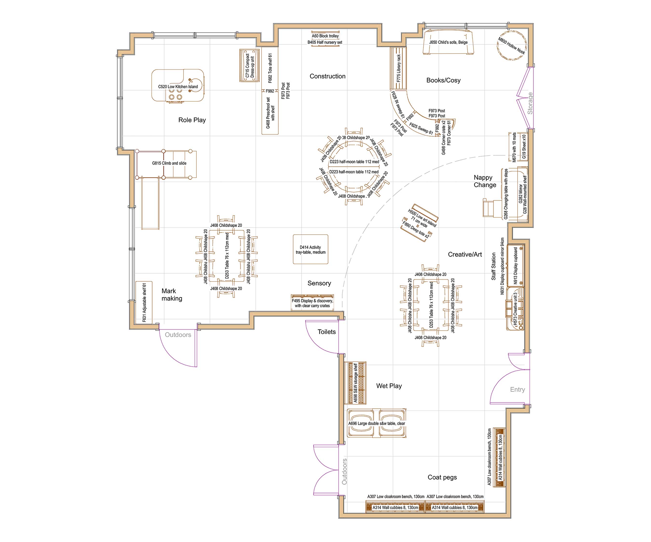 Twos room floor plan for planning your nursery