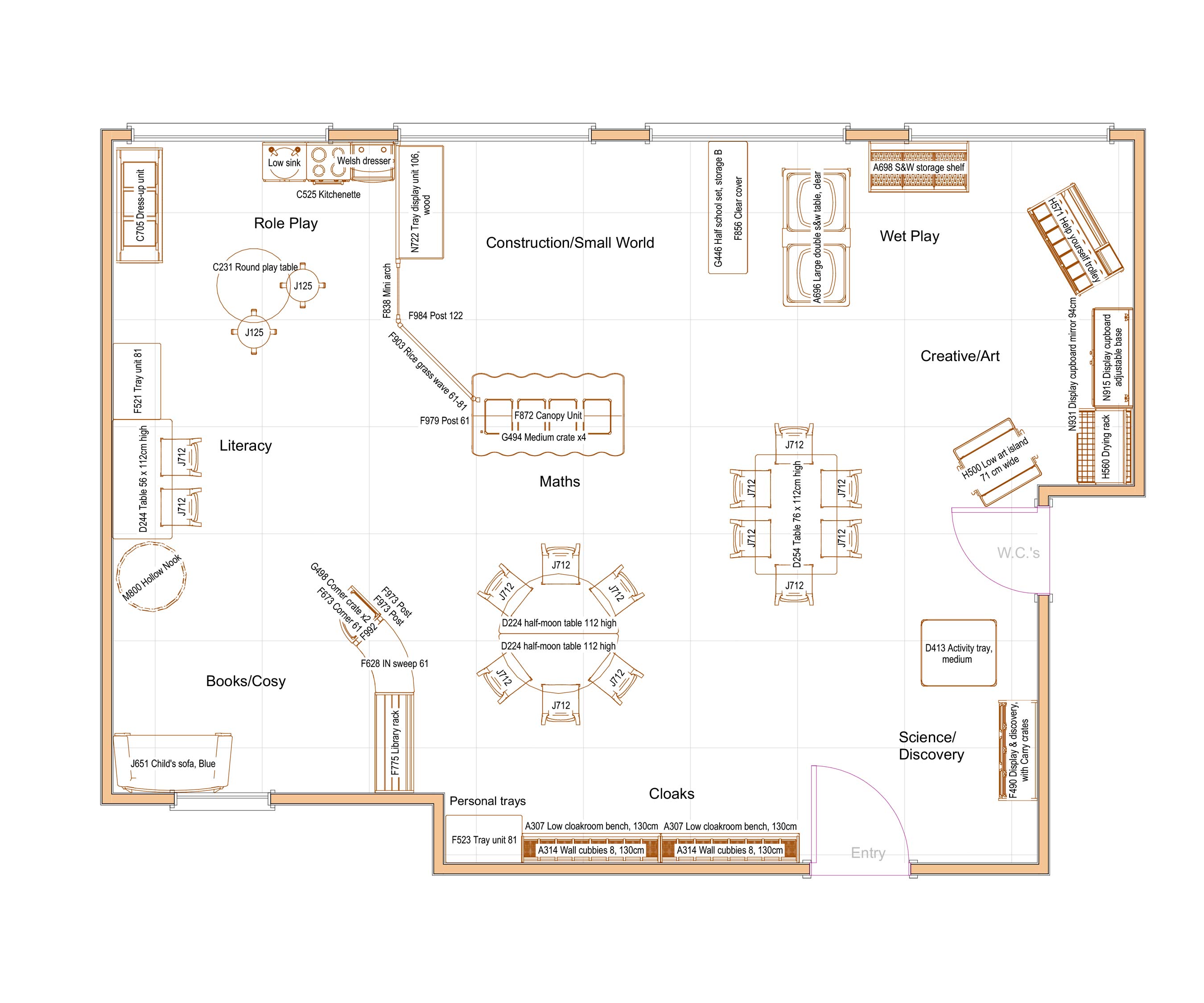 Three to five year old floor plan for planning your nursery