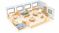 3D room plan of a three to five year old room
