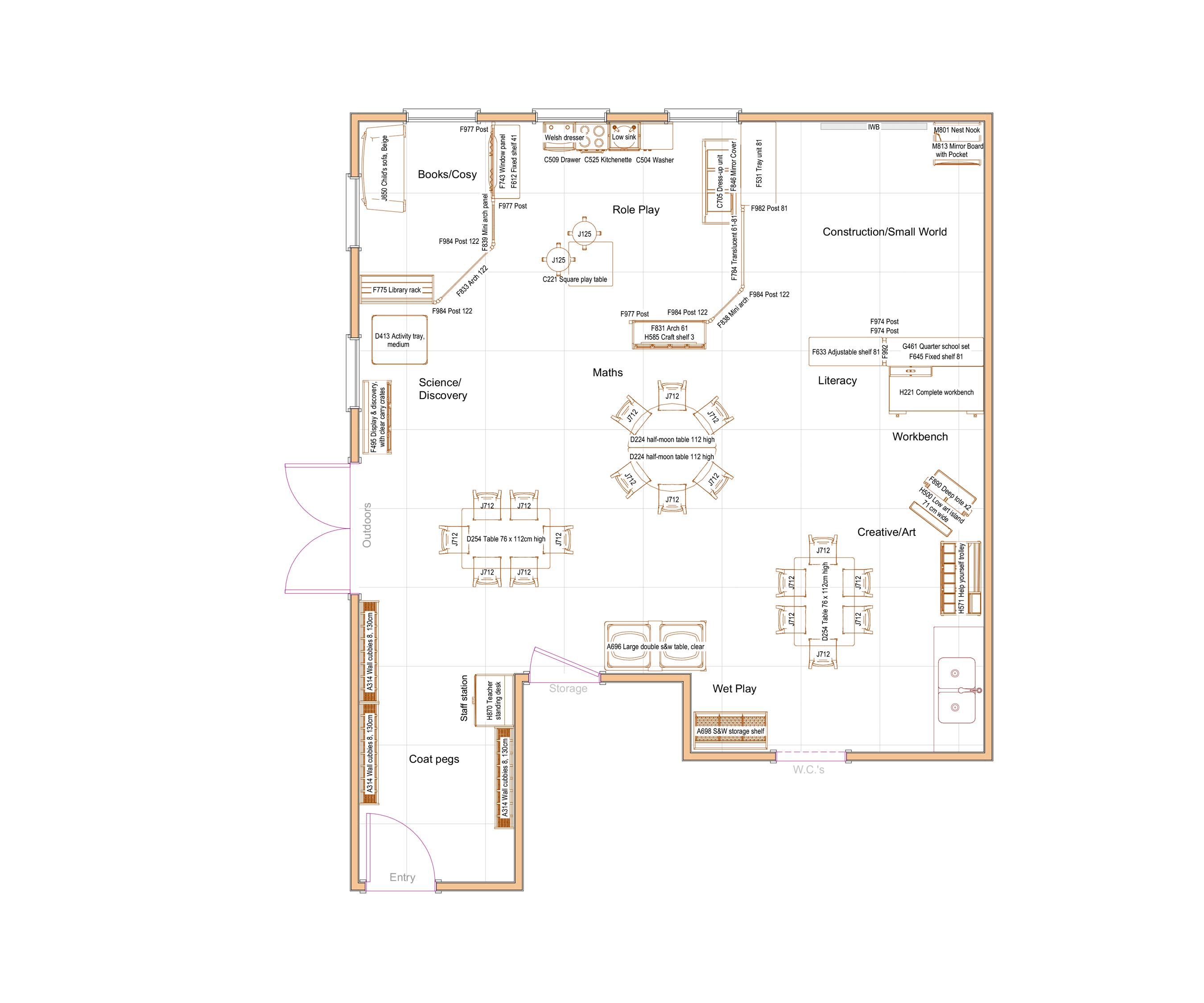 A three to fives floor plan to help you plan your nursery