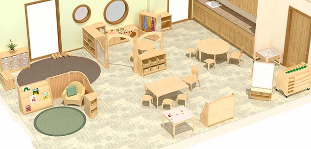 sample plan of a two to four year old room for planning your nursery