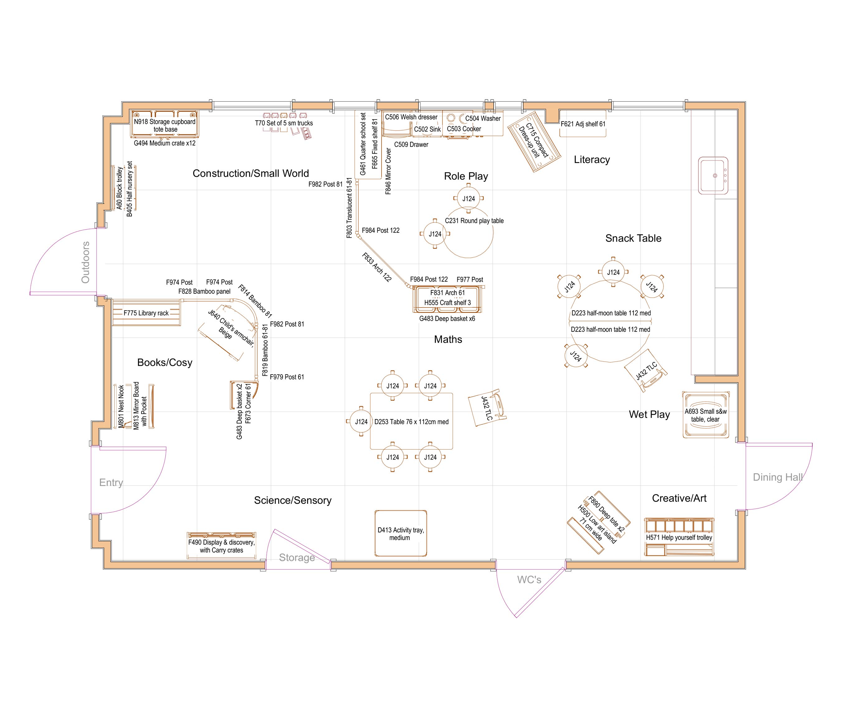 floor plan of a two to fives room for planning your nursery