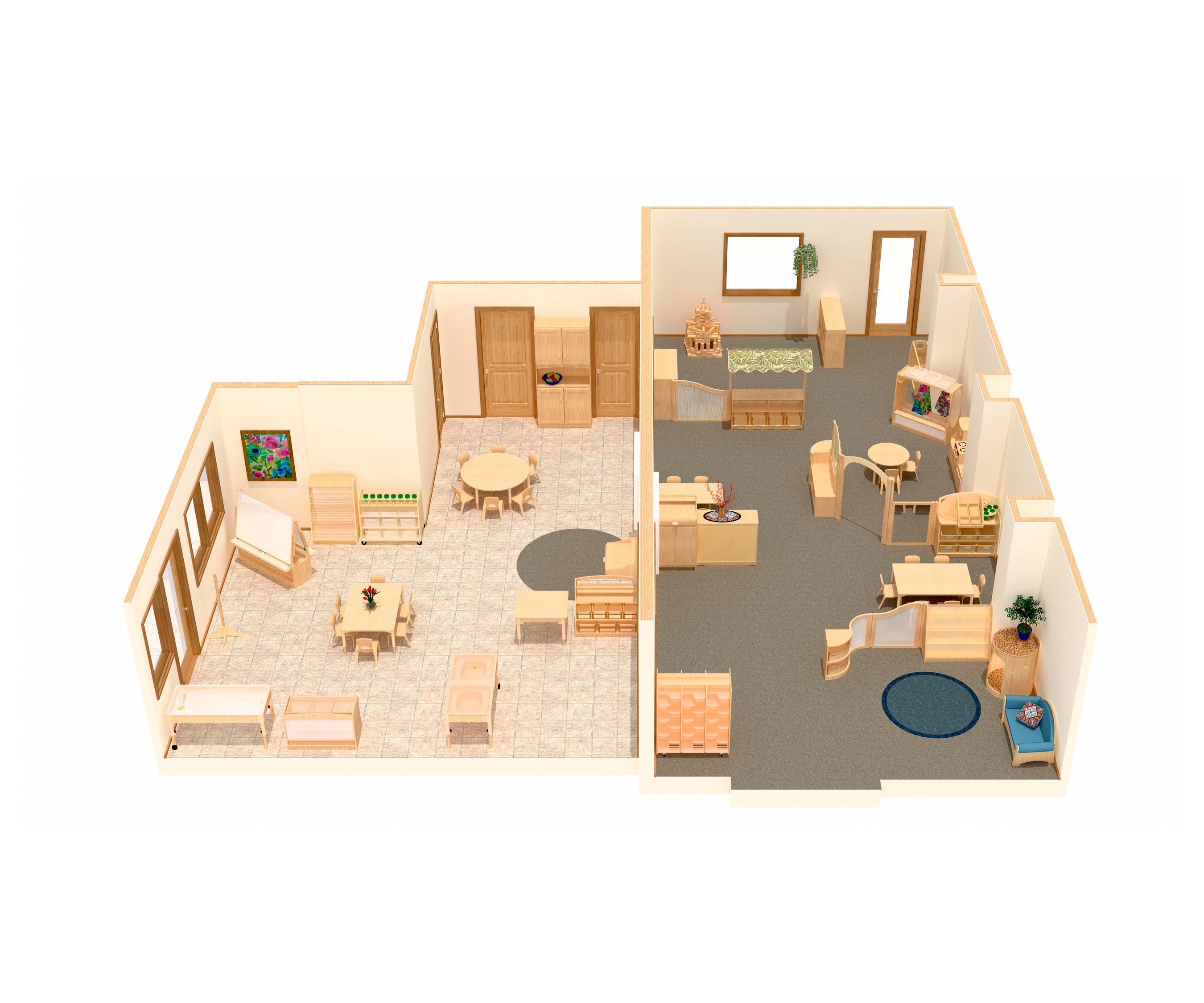 Nursery Unit for 40, Free flow